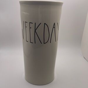 Rae Dunn - Weekday - Long Porcelain container/vase